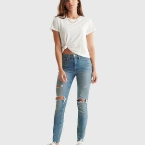 Lucky High Rise 10" Bridgette Distressed Skinny Ankle Button Fly Women's Jeans
